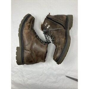 Bugatti Brown Leather Boots Mens 11 Eur 44 Comfort Ankle Chukka Sherpa Lined